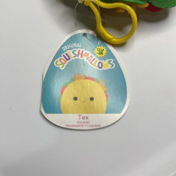 NWT Squishmallows clip Tex the Taco 3.5” - Picture 3 of 3